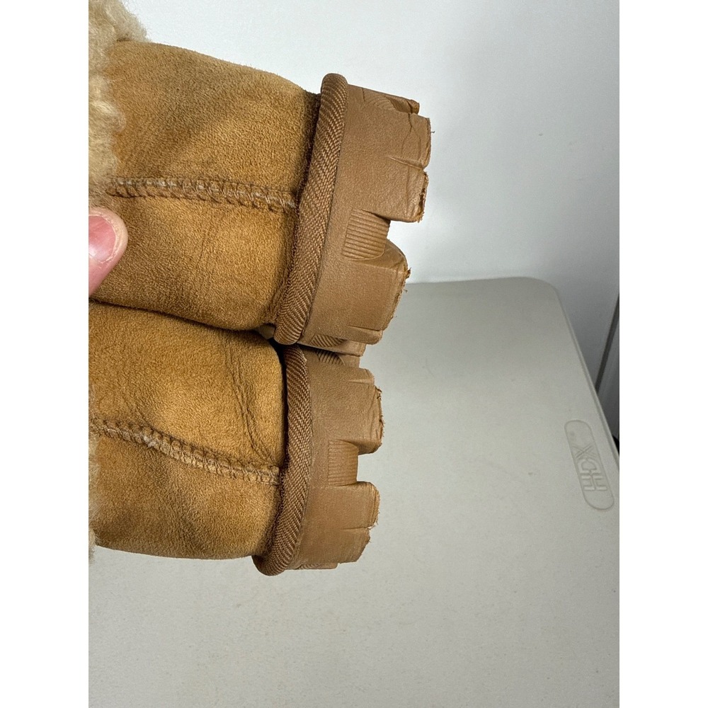 UGG Australia Tasman Suede Sheepskin Slippers Chestnut Brown Lug Sole Mens 9 - Picture 7 of 11